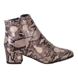 SHELOVET Snake Print Boot beige brun