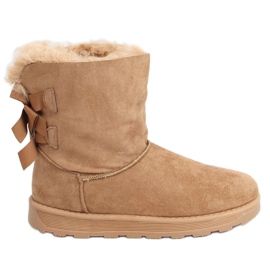 Snöskor med rosetter kamel 256 Camel beige