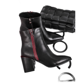 S.Barski Svart Lippi svarta stövlar för kvinnor röd