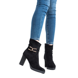 SHELOVET Stövlar med gyllene dekoration svart