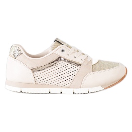 Kylie Openwork sportskor beige gyllene