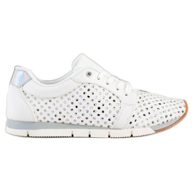 Kylie Vita openwork sneakers silver-