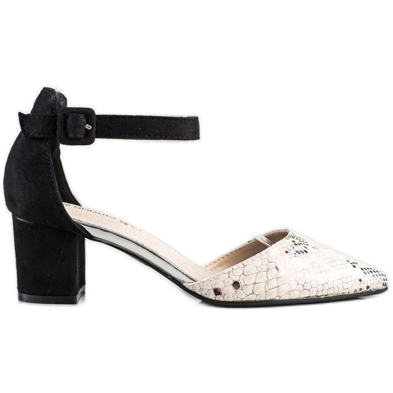 Goodin Snake Print Pumps beige brun svart