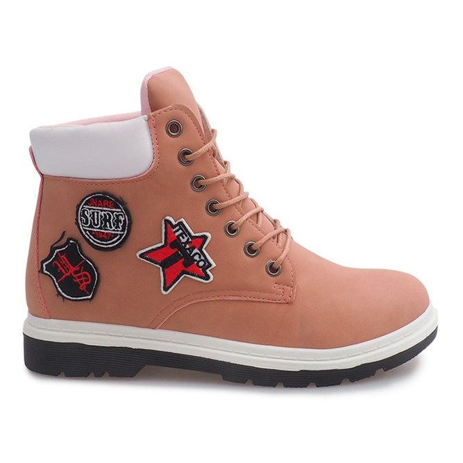 Isolerade Timber stövlar SJ1679-6 Rosa vit