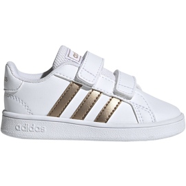 Adidas Grand Court I vit och guld barnskor EF0116 gyllene