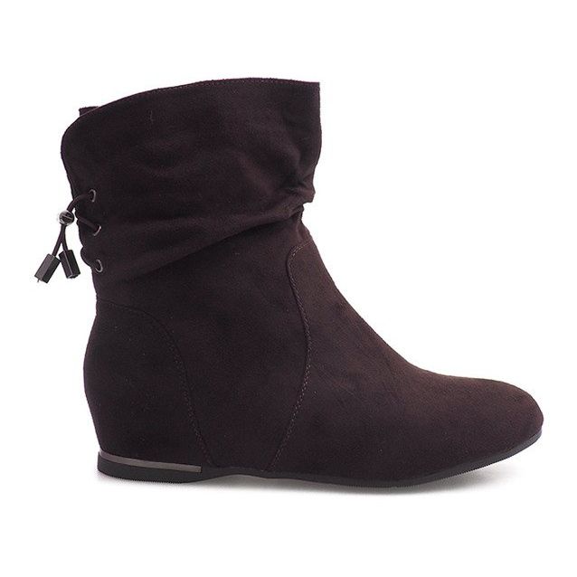 Suede Wedge Boots 030-PA Brown brun