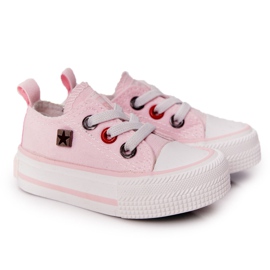 Barnens klassiska låga sneakers Big Star HH374197 Rosa