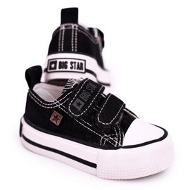 Barn låga sneakers med kardborreband Big Star HH374200 svart