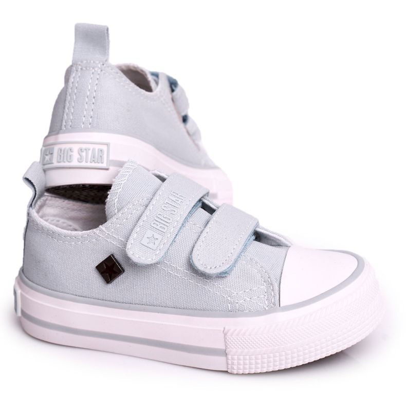 Barn låga sneakers med kardborreband Big Star HH374100 blå