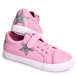 Barnskinnsneakers med en stjärna Big Star DD374104 Rosa ['rosa']