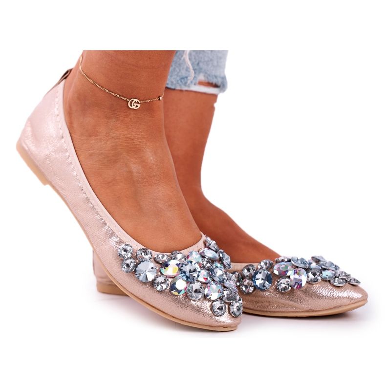 SEA Ballerinor för kvinnor med gyllene kristallstenar