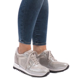 Silver sneakers på kilen G-125