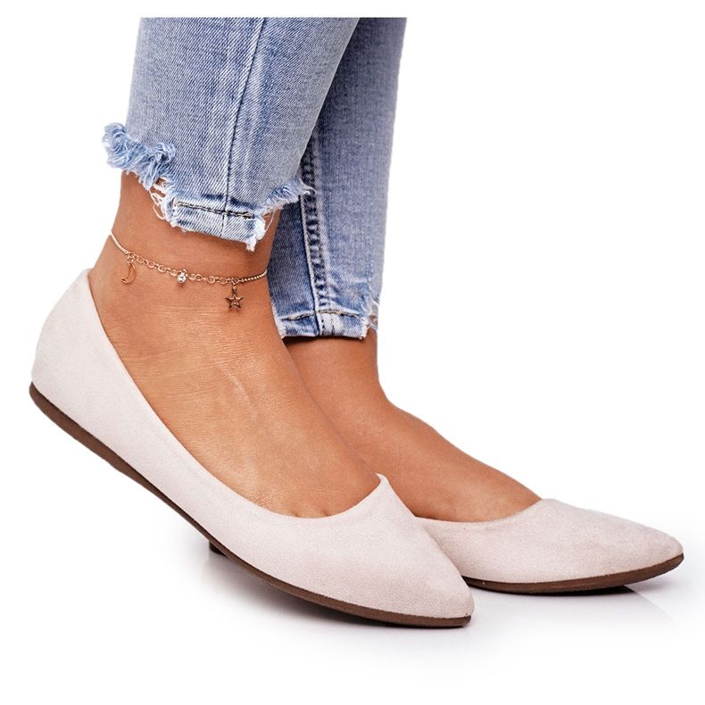 PS1 Delikat Ballerina I Spitz Suede Beige Dermeno