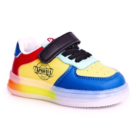 Apawwa Barns sportskor med LED Light Sole Multicolor Scooter blå gul