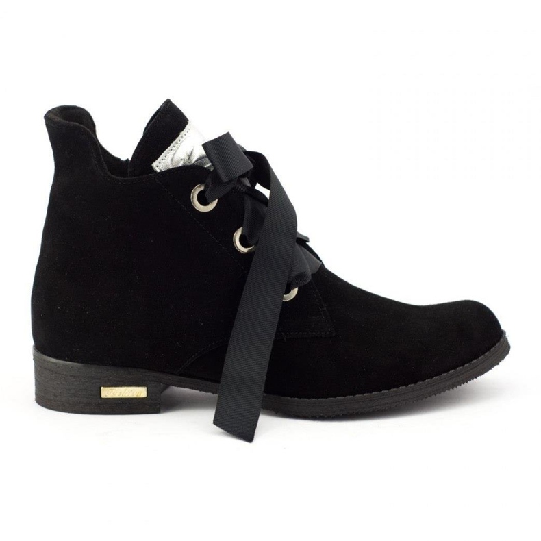 Olivier Svarta Flora stövlar med band