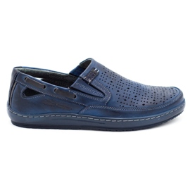 Polbut Herrskor openwork loafers J68 / 2L marinblå