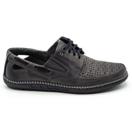 Polbut Herrskor openwork loafers J69 / 3L grå