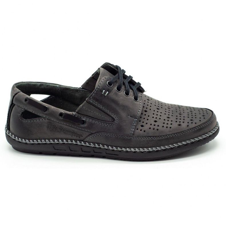 Polbut Herrskor openwork loafers J69 / 3L grå