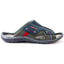 334GT marinblå tofflor för män