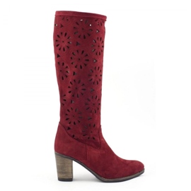 Olivier Burgundy högklackade öppningskängor röd