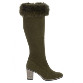 Olivier Diana isolerade stövlar med pälsgrön