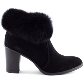 Olivier Svarta Maia-isolerade stövlar med päls