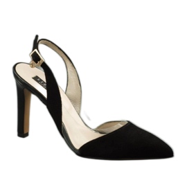 Lizard Svarta sandaler på hög klack 04765