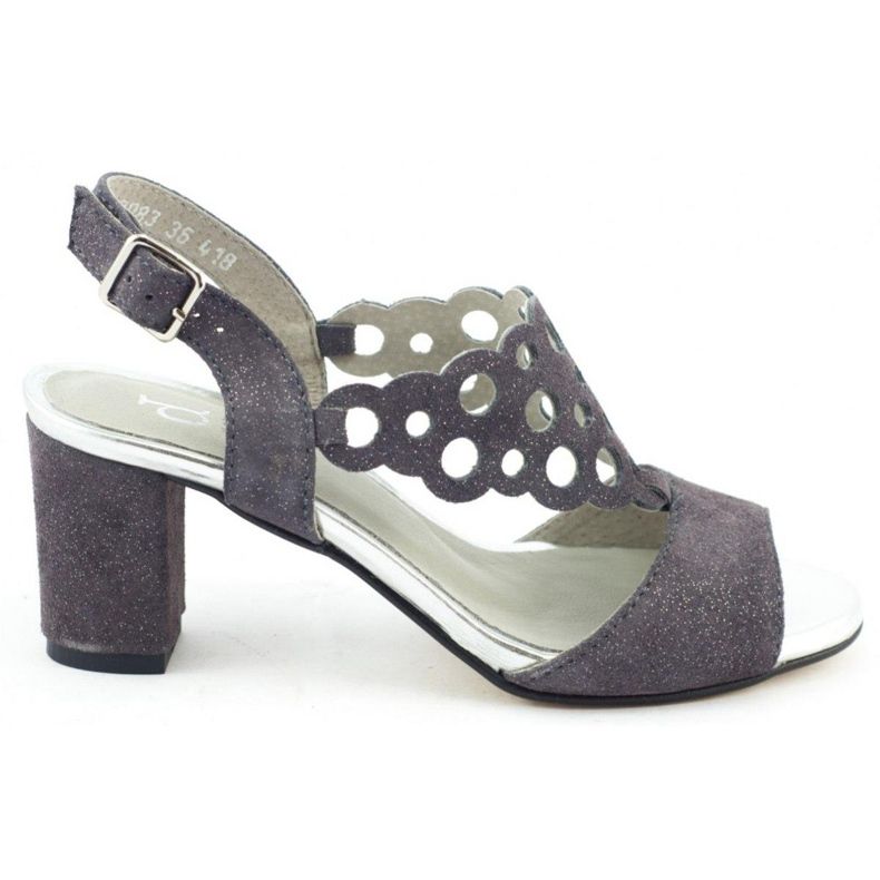 Dolce Pietro Sandaler för kvinnor i mocka på en stålstolpe 2083 grå