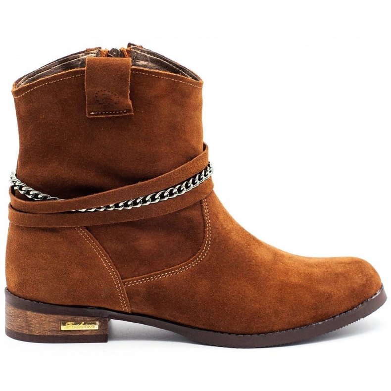 Olivier Damstövlar isolerade med en kedja Luna röd orange