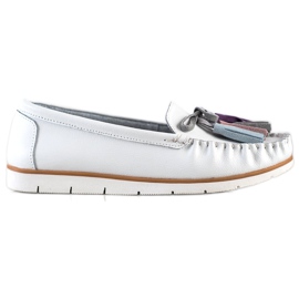 Evento Läder Loafers med fransar vit