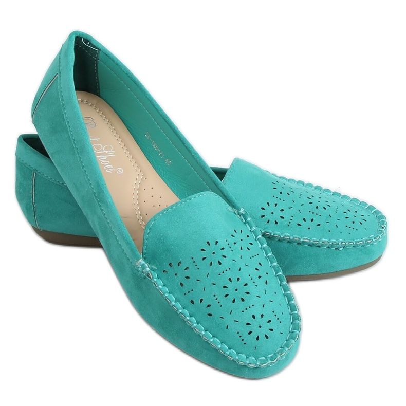 Gröna openwork loafers XR-1R6 Grön