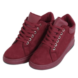 Sneakers på en dold kilklack M329 Wine Red röd