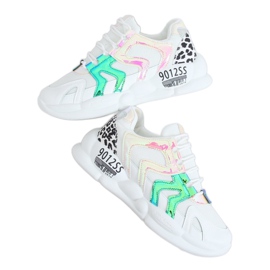 Vita sportskor B0-233 Gul mångfärgad