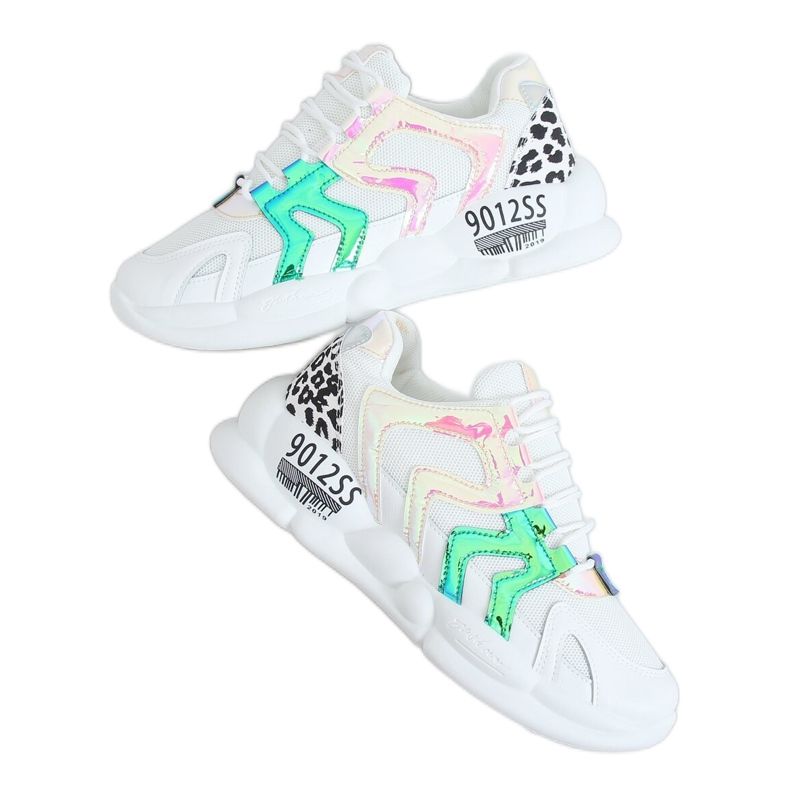 Vita sportskor B0-233 Gul mångfärgad