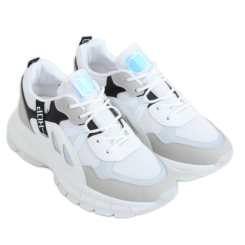 Vita kvinnors sportskor B0-553 VIT / SVART mångfärgad