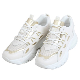 Kvinnors sportskor beige B0-551 BEIGE / GOLD
