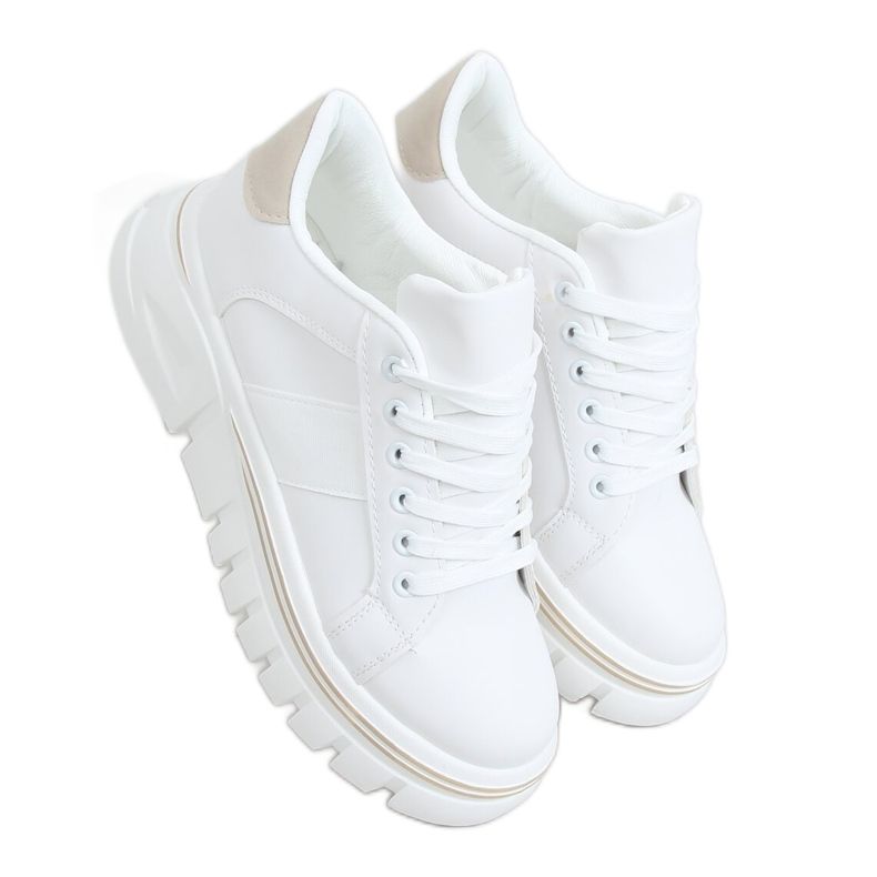 Vita NB382P Beige sneakers med hög sula