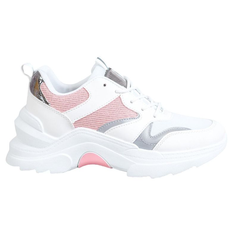 SHELOVET Snygga Merlin -sneakers vit rosa silver-