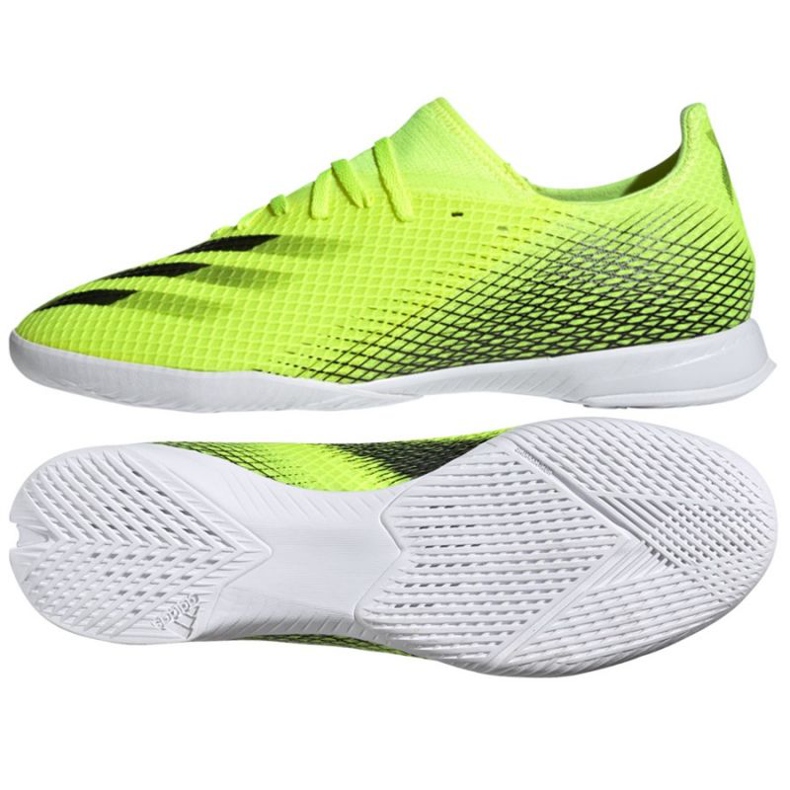 Adidas X Ghosted.3 In M FW6937 fotbollsskor vit, neongul grön