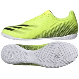 Adidas X Ghosted.4 In M FW6906 fotbollsskor vit, gul neon grön