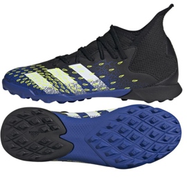 Adidas Predator Freak.3 Tf Jr FY0624 fotbollsskor vit, marinblå, svart svart