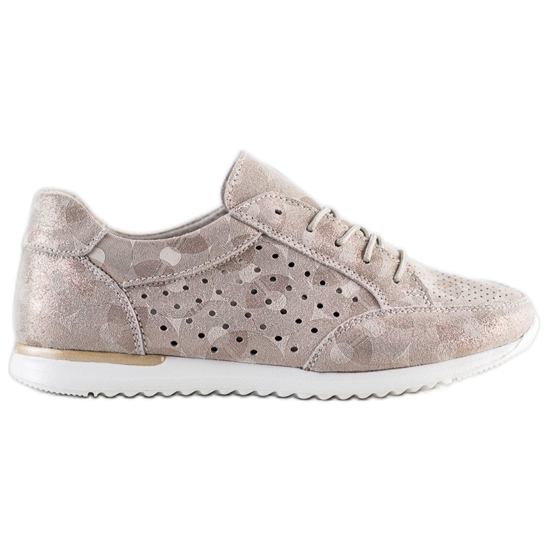 Kylie Openwork läderskor brun gyllene