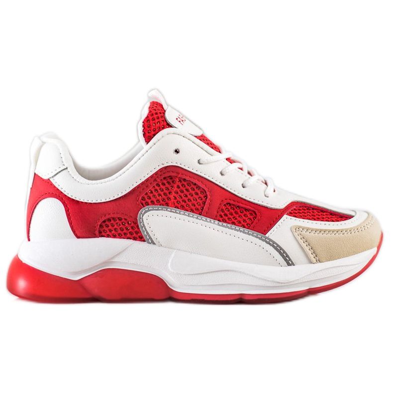 Via Giulia  Sneakers Med Glitter Mode beige vit röd