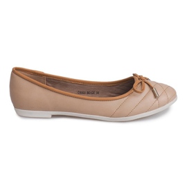 Ballerinor med rosett CS003 beige