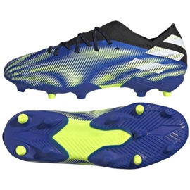 Adidas Nemeziz.1 Fg Jr FY0816 fotbollsskor vit, svart, blå, gul blå