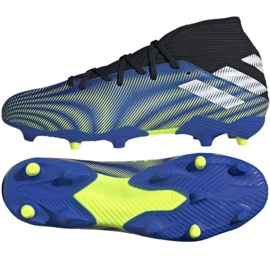 Adidas Nemeziz.3 Fg M FW7349 fotbollsskor vit, svart, blå, gul blå