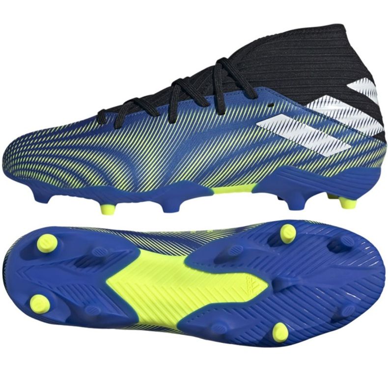 Adidas Nemeziz.3 Fg M FW7349 fotbollsskor vit, svart, blå, gul blå