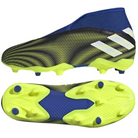 Adidas Nemeziz.3 Ll Fg Jr FY0819 fotbollsskor vit, svart, blå, gul svart