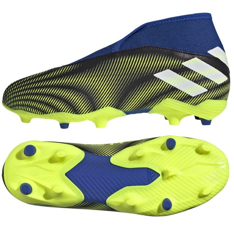Adidas Nemeziz.3 Ll Fg Jr FY0819 fotbollsskor vit, svart, blå, gul svart