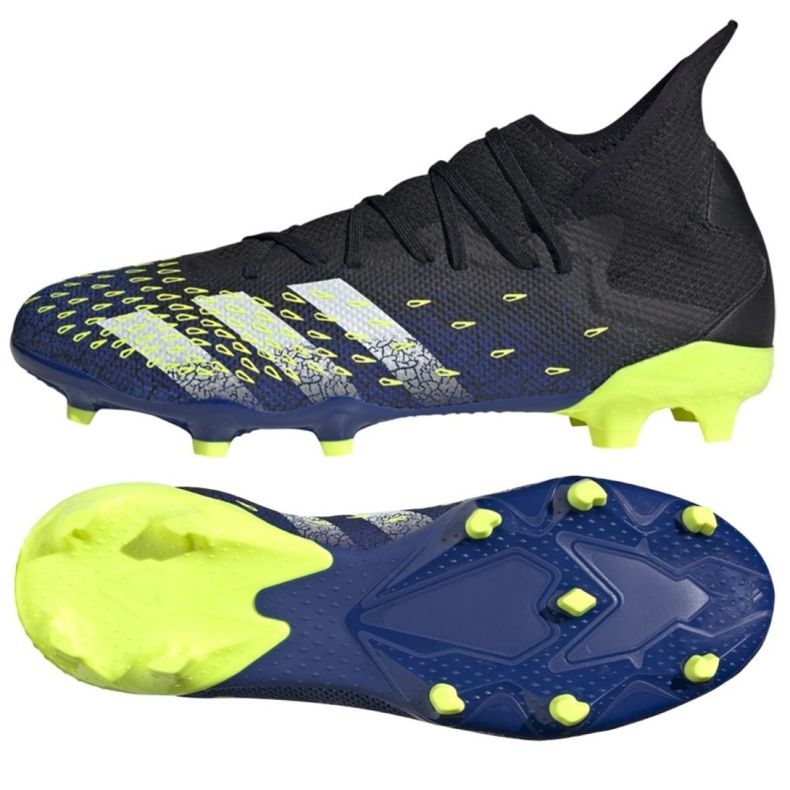 Adidas Predator Freak.3 Fg M FY0610 fotbollsskor vit, svart, kunglig svart